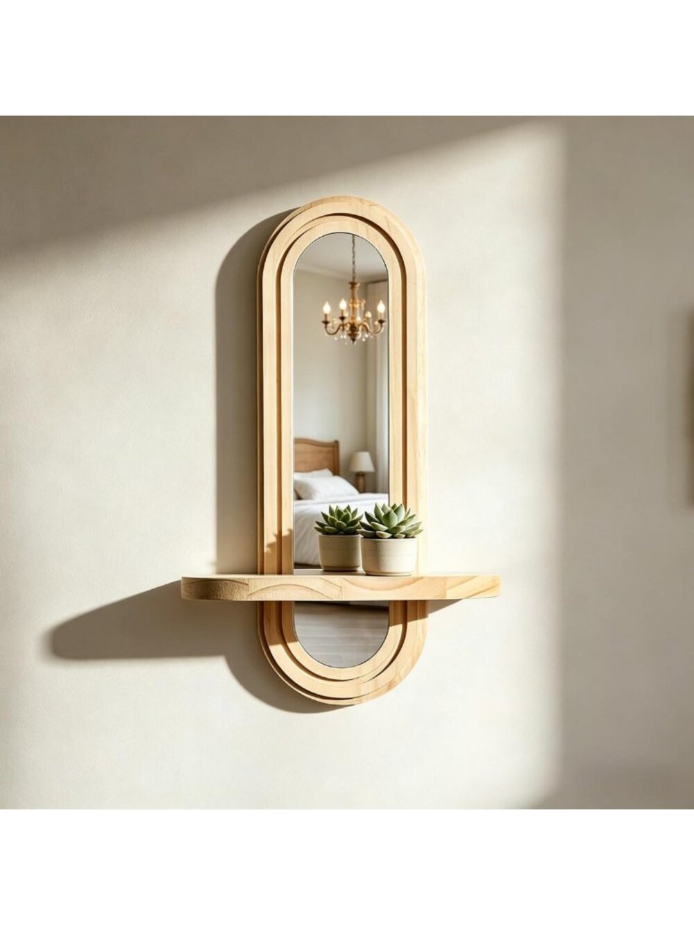 Bohemian Wall-Mounted Decorative Mirror, Acrylic Surface, Home Decor Accent